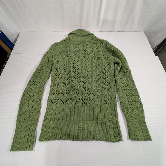 Old Navy Cardigan Sweater Green Long Sleeve Shawl Collar Womens Wool/Rabbit Hair - Picture 7 of 7